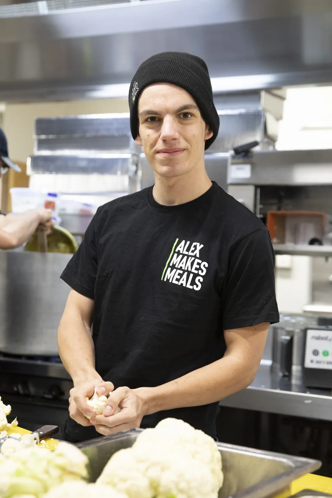 Alex in the Alex Makes Meals kitchen